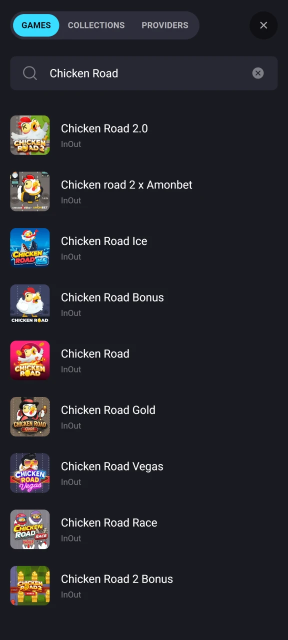 Trouvez le jeu Chicken Road sur le site Web du casino.